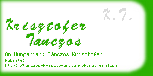 krisztofer tanczos business card